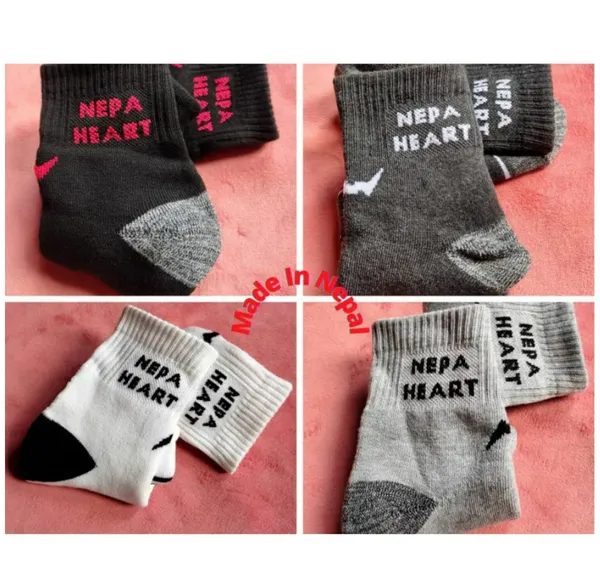 Pack of 4 Pairs of Thick Half Cotton Socks- PROUDLY MADE-IN-NEPAL (NEW) - Socks For Men
